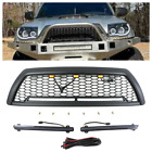 Black Front Grille Fits For Toyota 4Runner 2006-2009 Honeycomb Grill With Light