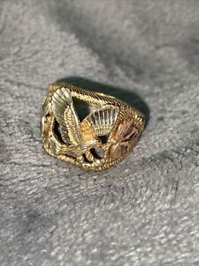 10k Black Hills Solid Gold American Eagle Ring-Size 9 (no Stone) 6G