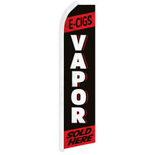 E-Cig Vapor Sold Here Advertising Swooper Feather Flutter Flag Smoke Shop RED
