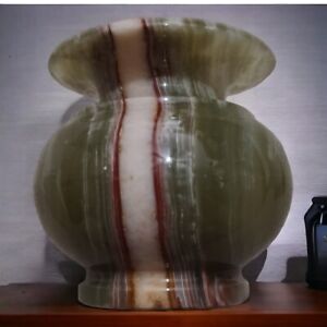 Green Onyx Round Handmade Pot