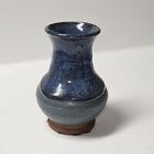New ListingHandmade & Signed Small Blue Art Pottery Clay Bud Vase