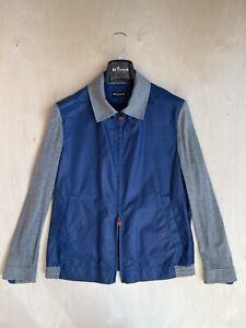 NWT $5600 Kiton Leather And Cotton Jacket 50 IT 40 US Lamb Skin Blue Gray Napoli