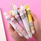 30PCS Cartoon Silicone 10 Color Ballpoint Pen Cute Press Ten Color Ballpoint Pen
