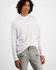 INC International Concepts Mens Ribbed Knit Long Sleeve T Shirt White Pure XL
