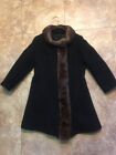 Women's vintage mid-century mink-collar black winter coat Stratton petite