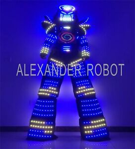 LED Costume Rainbow Robot - included shipping andlaser gloves Extra gift of logo
