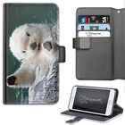 Animal White Otter Beaver PU Leather Wallet Phone Case;Flip Case;Cover