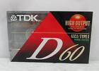 TDK D60 High Output IECI/Type I Audio Cassette Tape - NEW factory sealed