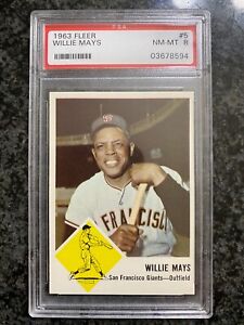 1963 Fleer #5 Willie Mays PSA 8 NM-MT San Francisco Giants Baseball Card Beauty!