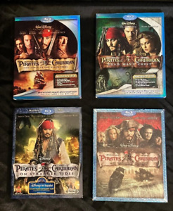 Pirates of the Caribbean Blu-Ray DVD Lot of 4 Movies