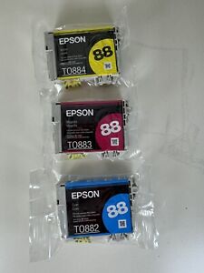Epson Ink 88 Color Cyan Magenta Yellow Cartridges T0882, T0883, T0884