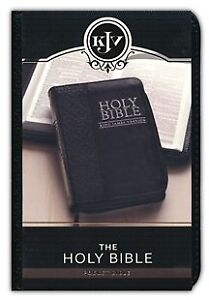 KJV Mini Pocket Bible---soft leather-look, black with zipper