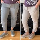 2 Pairs Womens Sonoma Cargo Capri Pants Size 12 - Gray and Tan