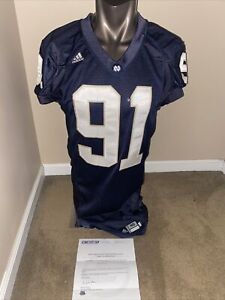 Notre Dame Game Used Adidas Emeka Nwanko #91 Jersey Steiner Sports Authentic