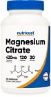 Nutricost Magnesium Citrate 120 Capsules, 420mg, 30 Servings - Gluten Free