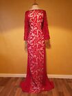 PHASE EIGHT red lace panel maxi dress size 12 evening long party wedding prom