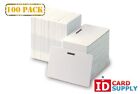 Pack of 100 White CR80 Standard Size PVC Cards with Slot Punch on Long Side by e