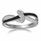 0.10 Ct Natural Diamond Knot Band Ring 10k Solid White Gold