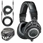Audio-Technica ATH-M50x Professional Monitor Headphones with Cases and Cables