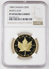 Canada 1989 Maple Leaf $50 1 Troy Oz 9999 Gold Proof Coin NGC PF69 Ultra Cameo