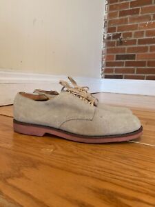 Vintage L.L. Bean  Derby Shoes Men's Size 11 M Tan Suede Leather Oxfords USA