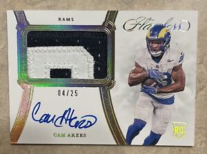 New ListingCAM AKERS RC  2020 Panini FLAWLESS Rookie Patch AUTO RPA 4/25 Rams/Vikings