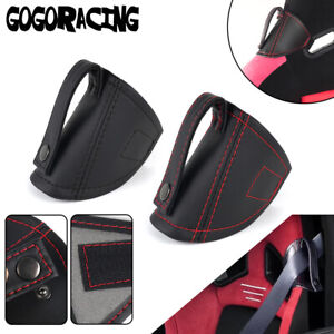 JDM Genuine Leather BRIDE/RECARO Black Bucket Seat Belt Guide Holder Protector