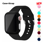 Silicone Band Strap+Case For Apple Watch Series 9 8 7 6 5 4 3 2 SE 40/44/38/42mm