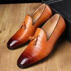Mens Pointed Toe Formal Dress Business Oxford Slip on Loafers Shoes Tassel