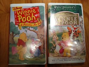 Disney The Many Adventures of Winnie the Pooh & A Valentine for You VHS Lot of 2