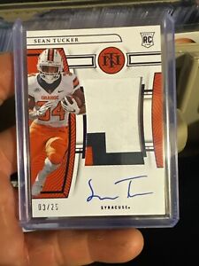 New Listing2023 National Treasures Collegiate Sean Tucker  Rookie Patch Auto RC 03/25