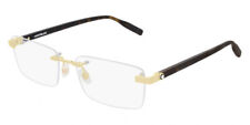 New Mont Blanc MB0055O 006 Gold Havana 59-17-150 Rimless Eyeglasses Authentic