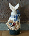 Artist Made Paper Mache Easter Bunny Sweet Grubby Primitive Figurine Ski 98 OOAK