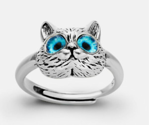 Retro Silver Cat Lucky Open Ring Buddhist Adjustable Jewelry Women Men Gift Hot