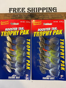 LOT OF 2 PACKS OF Worden's Rooster Tail Trophy Pak of Six 1/8 oz 12 BAITS TOTAL