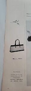 1959 Etienne Aigner Continental Linen Leather Purse Handbag Vintage ad
