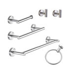 6 PCS Bathroom Hardware Accessories Set Hand Towel Bar Ring Stainless Steel 304