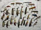 VTG Fishing Lures LOT Of 28 Lures, Mixed Lot, Wood And Plastic