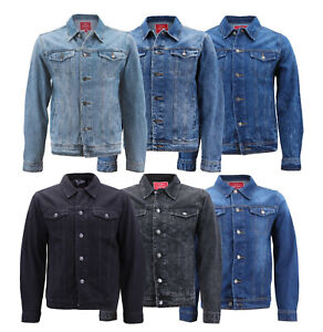 Red Label Men’s Premium Casual Faded Denim Jean Button Up Cotton Slim Fit Jacket