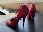Rush Hour Vintage 90’s 4.5” Stiletto Red Pumps with Metal Embellished Toe