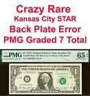 1974 $1 Federal Reserve Note PMG 65EPQ back plate error star note Fr 1908-Jbpe*