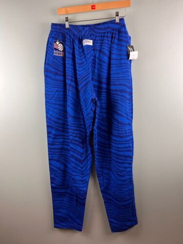 Vtg Usa Made Deadstock Zubaz Pants Large Usbl Basketball 80s 90s Era Blue NEW