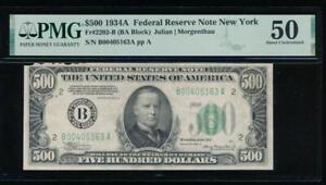 AC 1934A $500 FIVE HUNDRED DOLLAR BILL New York PMG 50 comment