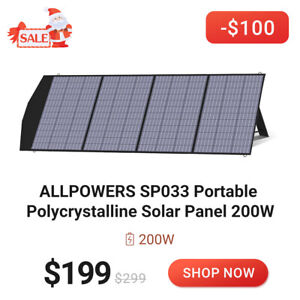 ALLPOWERS 200W Portable Solar Panel for Laptops RV Solar Generator Van Camping