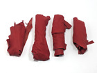 3.6oz Bulk Scrap Red Leather Trimmings, Leather Remnants For Crafting (4 Strips)