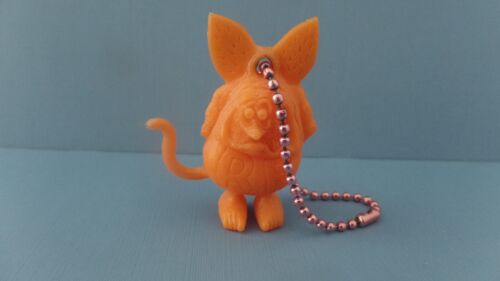 Vintage Orange Rat Fink Figure Prize Gumball Charm Toy Ed Roth 1960 Ball chain