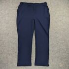 Chicos Pants Womens 2.5 Large 14 Blue Short Ponte Knit Straight Pull On Career