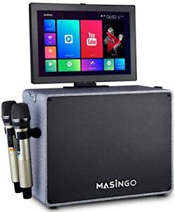 MASINGO Professional Karaoke Machine with Lyrics Display Screen for Adults, WiFi