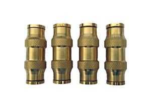 Road Superior Truck Parts 4 Pc DOT Approved 3/8” Brass Quick Connect Tube Union