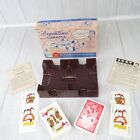 ARGENTINA Canasta or Gin Game Faux Walnut Tray 2 Decks of Cards USA Made Vintage